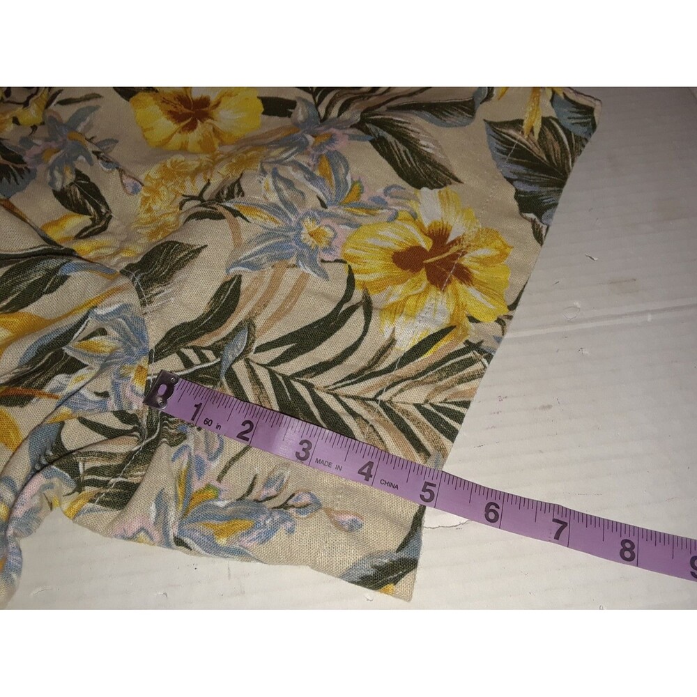 Old Navy Women's Shorts Size 10 Mid Rise Everyday Linen Blend Tropical Print - Picture 6 of 8